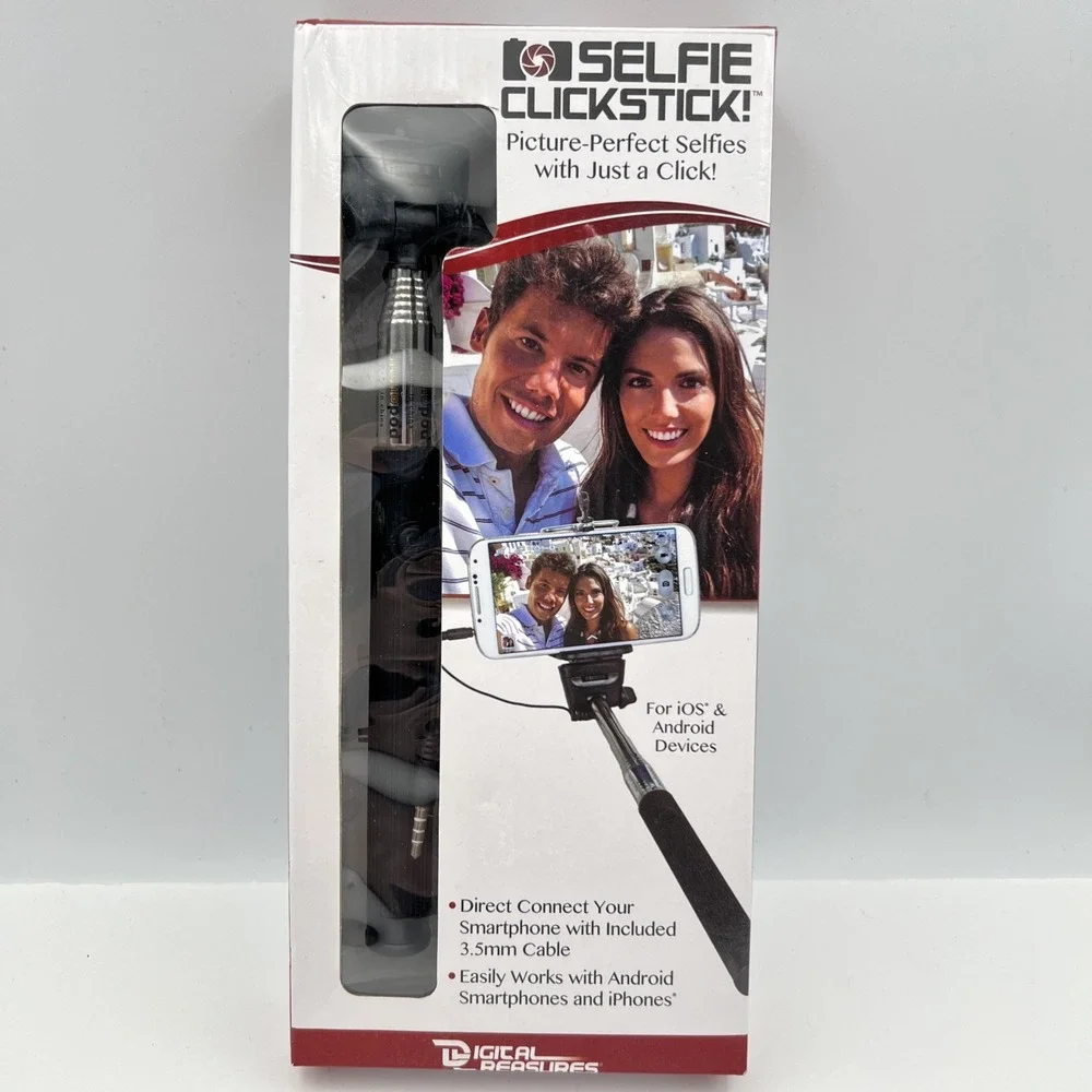 Selfie Stick Portable 39 Inch Android Or iPhone W/ Selfie Button W/ Device Mount